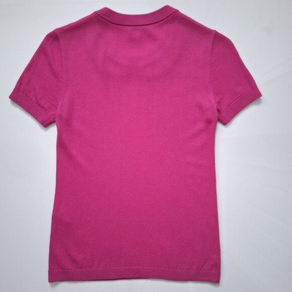 kate spade Barbie Pink Bejeweled Collar Short Sleeve Top - Picture 2 of 8